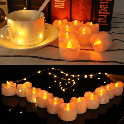 LED Tea Lights Candles Pack of 12 Fake Candles in White/Warm/Yellow for Wedding Bedroom