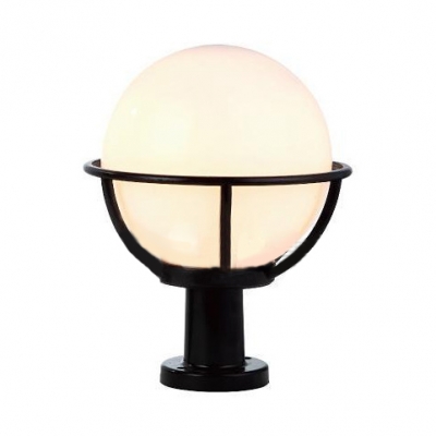 Pack of 1 Waterproof Post Light Fixture White Globe Shape LED Post Lighting for Garden