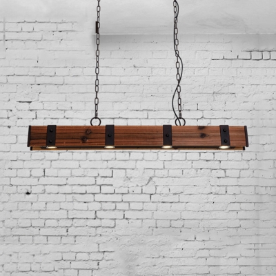 Wood Linear Island Pendant Lights with 59