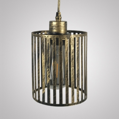 Antique Cylinder/Square Hanging Light 1 Light Metal LED Hanging Light Fixture with 39