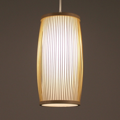 Asian Oval  Pendant Light Bamboo Hanging Ceiling Light in Wood with 59