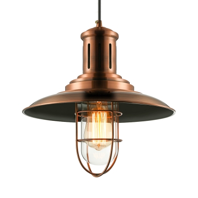 Copper/Nickel Finished 1 Light Indoor Nautical LED Pendant Light 12'' Wide