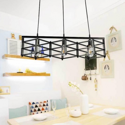 Industrial Rectangle Island Pendant Lights with 27.5