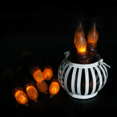 Vintage LED Candle Lights Outdoor Indoor 10 Pack Electric Fake Candles in White/Black/Red