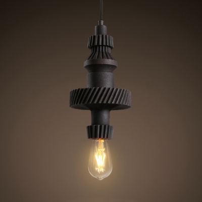 1 Light Open Bulb Pendant Lamp Antique Metal Hanging Ceiling