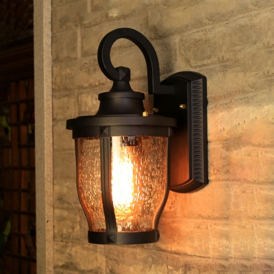 1 Pack Waterproof Sconce Light Black/Bronze Metal Hanging Wall Sconce for Stair Patio