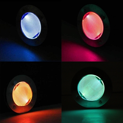 4-Pack In-Ground Lights 5W Waterproof Color Changing Disk Light with Dusk to Dawn Sensor for Lawn Yard