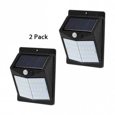 Stainless Steel Solar Step Lights 50 LED Wireless Motion Sensor Security Lamps in Black