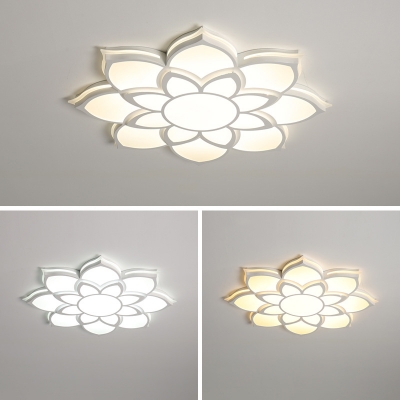 Acrylic Flower Flush Mount Light Contemporary LED Ceiling Fixture in White/Warm for Foyer