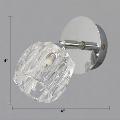 Clear Crystal Cup Shade Wall Mount Light One-Light Modern Style Sconce Lighting for Bathroom