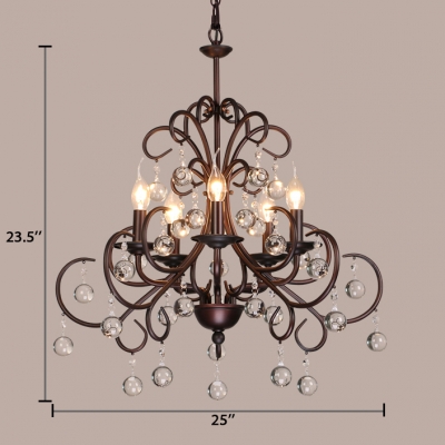 Foyer Candle Hanging Chandelier Metal Traditional Oiled Rubbed Bronze Height Adjustable Light Fixture with 12