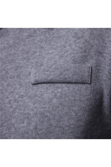 Mens Solid Irregular Design Offset Button Closure Long Sleeve Fitted  Sweatshirt Jacket - Beautifulhalo.com