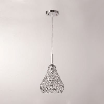 Modern Pendant Lighting for Dining Room, Clear Crystal Pear Pendant Lighting in Chrome with 39