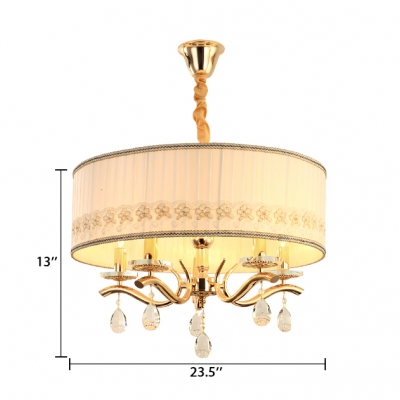 Polished Brass Round Chandelier with 53