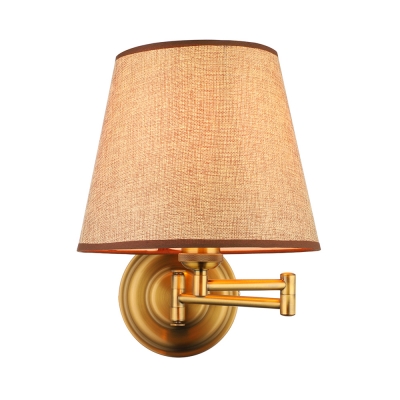 Polished Bronze 1 Light Modern Style Swing Arm LED Wall Lamp