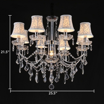 Tapered Chandelier Dining Room 9/11 Lights Modern Hanging Chandelier with 12