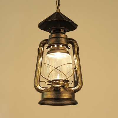 Kerosene Hanging Lamp Kitchen Single Light Vintage Antique Pendant Lamp in Black/Copper/Bronze