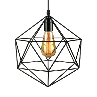 Cage Style Diamond Shape Indoor Mini Hanging Pendant