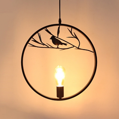 Candle LED Suspended Light Fixture with Bird Decoration and 39