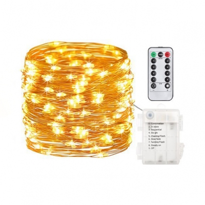 Rope LED Wall String Lights 16/33/67ft 50/100/200 Lights Remote Control String Lights in White/Warm White