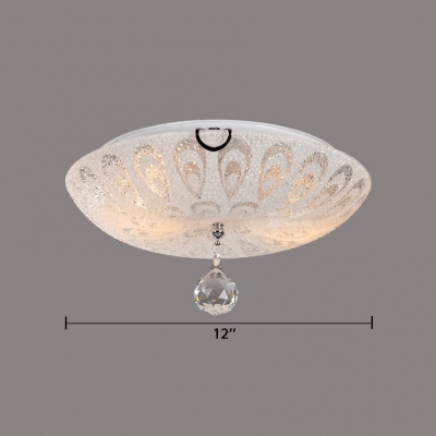 White Glass Dome Flush Mount 2 3 5 Lights Vintage Style Ceiling