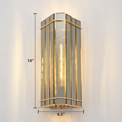 1 Light Square/Rectangle Wall Lamp Contemporary Clear Crystal Wall Lamp for Bedroom