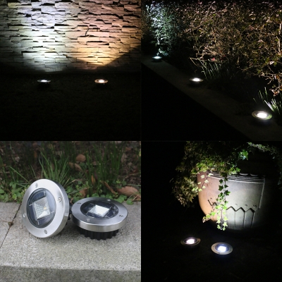 4-Pack Solar Outdoor Well Light 1W LED Waterproof Ground Light with Dusk to Dawn Sensor for Garden Lawn
