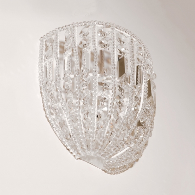 Clear Crystal Wall Lighting Fixture Single Light Vintage Style Sconce Light for Bedroom