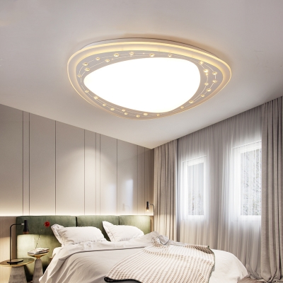 Contemporary LED Ceiling Fixture Acrylic Flush Mount Light in Warm/White for Bedroom