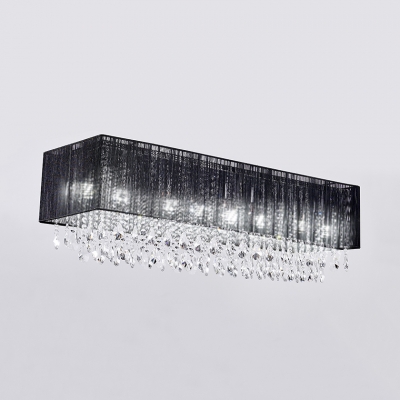 Linear Chandelier with Clear Crystal Decoration Luxury 5 Lights Pendant Light for Dining Table