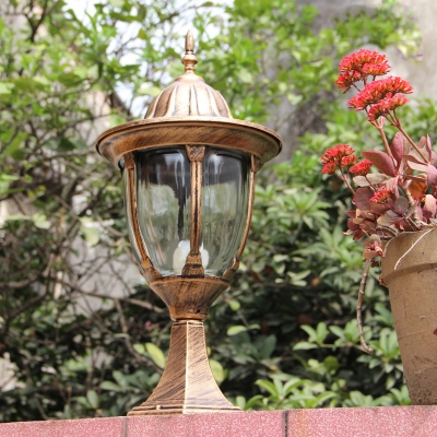 Vintage Black/Bronze Post Lamp Pack of 1 Water-Resistant LED Post Lighting for Pathway