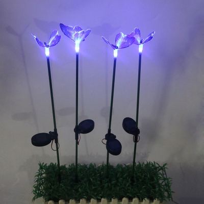 Water-Resistant LED Solar Flood Lighting with Butterfly 1 Pack Wireless Figurine Stake Light for Yard