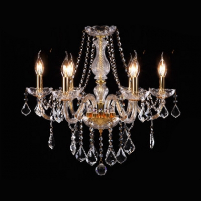 Clear/Gold Crystal Candle Chandelier with 19.5