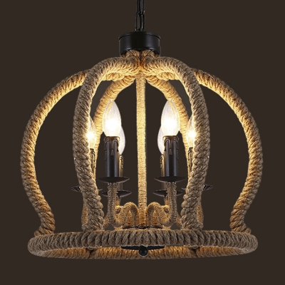 

Crown Shape 6 Light Rope LED Chandelier, HL409516