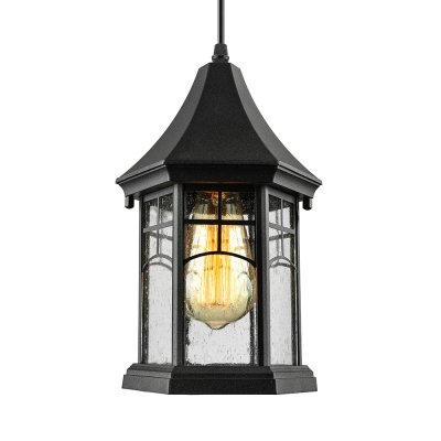 Nautical LED Mini-Pendant Light with Clear Glass in Aged Pewter Finish