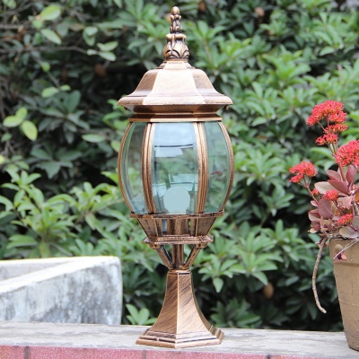 Water-Resistant Post Lighting Pack of 1 LED Post Lantern in Brass for Pathway