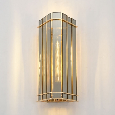 1 Light Square/Rectangle Wall Lamp Contemporary Clear Crystal Wall Lamp for Bedroom