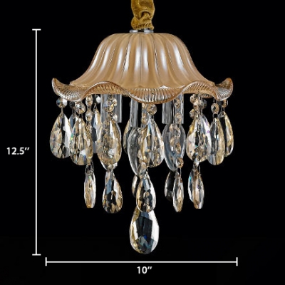 3 Lights Scalloped Chandelier Light with 19.5