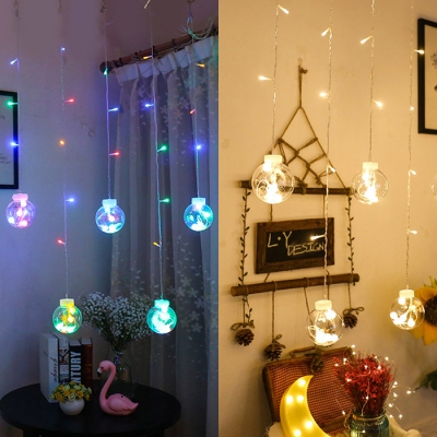 Ball LED String Lights Living Room Pack of 2 8ft Decorative Fairy Lights in Multi Color/Warm