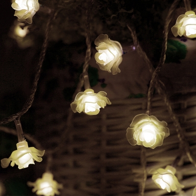 Flower String Lights 20ft 40 LED Fairy String Lights with Battery/USB in Multi Color/Warm for Patio