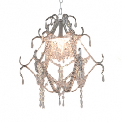Clear Crystal Light Fixture 1 Light Modern Chandelier with 18