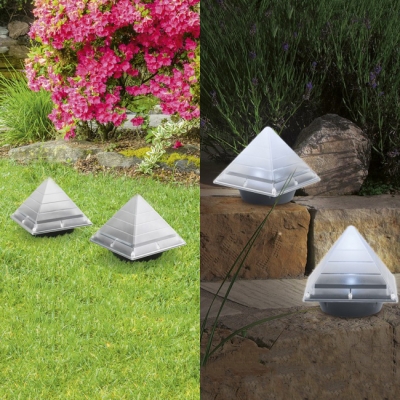 Solar Landscape Lights LED Pack of 4 0.16W Waterproof Ground Light with Spike Stand for Lawn Pathway