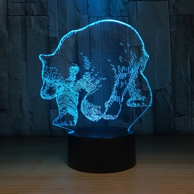Bear/Panda/Mouse Pattern LED Night Light 7 Color Changing Touch Sensor 3D Table Desk Lamp for Kitchen Hallway