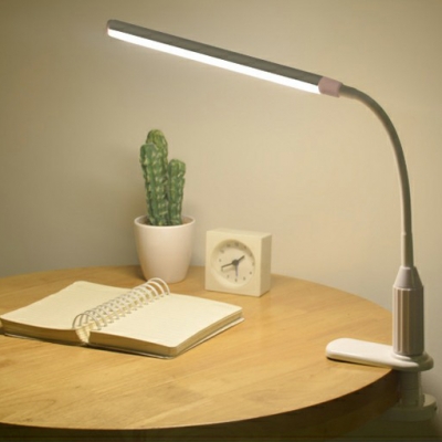 Eye Caring LED Clip Desk Light Flexible Gooseneck USB Charging Port Reading Light for Bedroom Domitary