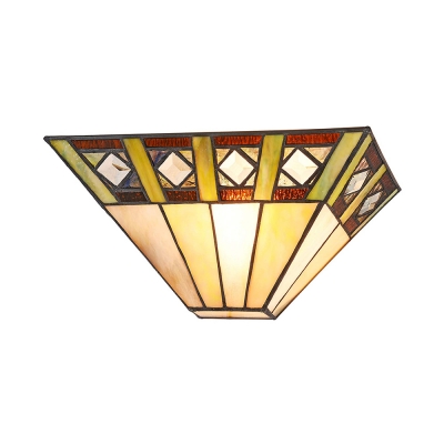 Up Lighting Tiffany Style Wall Light Glass Wall Sconce with Multi Color for Bedroom Living Room