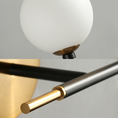 Metal Frosted Glass Wall Light with White/Amber Globe Shape Kitchen Foyer 1 Light Traditional Sconce Light