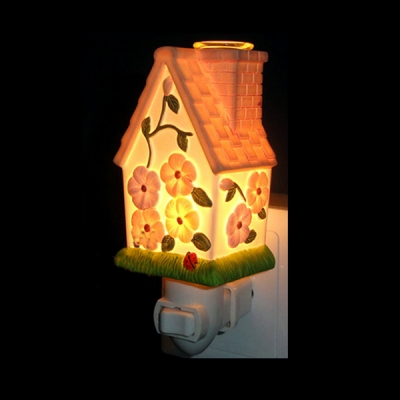 3 House Shape Optional Sconce Light Cute Ceramics On-Off Switch Night Lamp for Kids Bedroom Kitchen