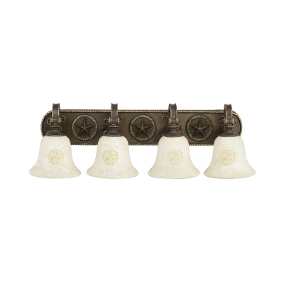 Antique Style Wall Light Bell Shade 4 Lights Frosted Glass Sconce Wall Light for Living Room