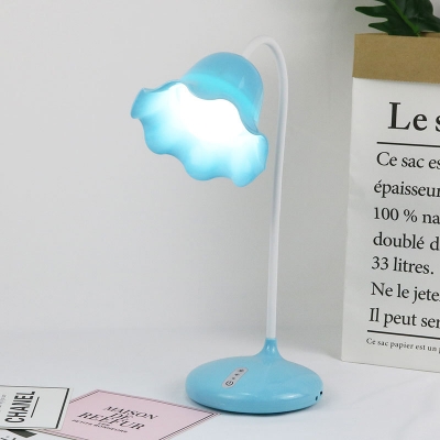 Eye Caring Flower Shade Desk Light White/Blue/Pink/Yellow Touch Control Reading Light for Kids Student