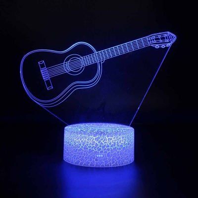 Guitar/Violin Shape LED Night Light 7 Color Changing LED Illusion Light with Touch Sensor for Kids Room